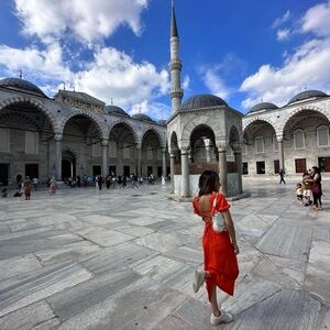 Orange Open-Back Midi Dress